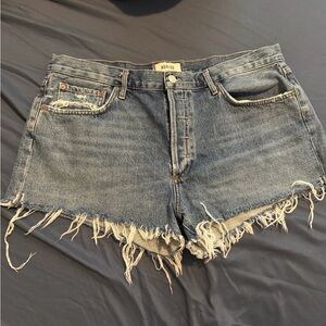 Agolde Distressed Blue Jean Shorts